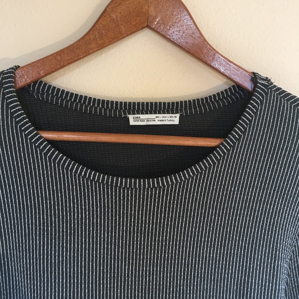 Zara bell sleeve striped tee basic collection